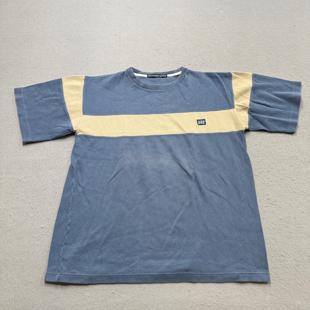 Y2K Abercrombie & Fitch‎ T-Shirt Men's XL Blue Short Sleeve Preppy Streetwear